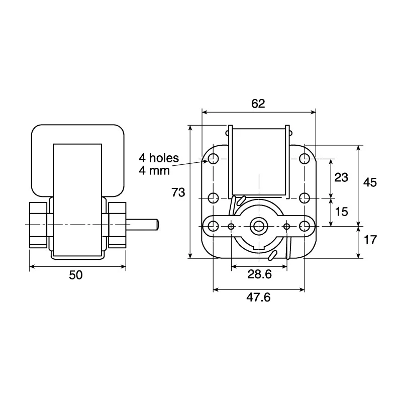 Mellor Electric AC Geared Motor, Shaded Pole, 24W, 230V, Spur Gearhead, Clockwise Rotation, UB1001