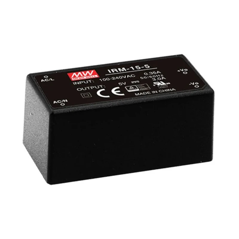 MEAN WELL IRM-15-5 Switching Power Supply 5V DC, 15W, 3A Output, Universal AC Input, PCB Mount IRM-15-5