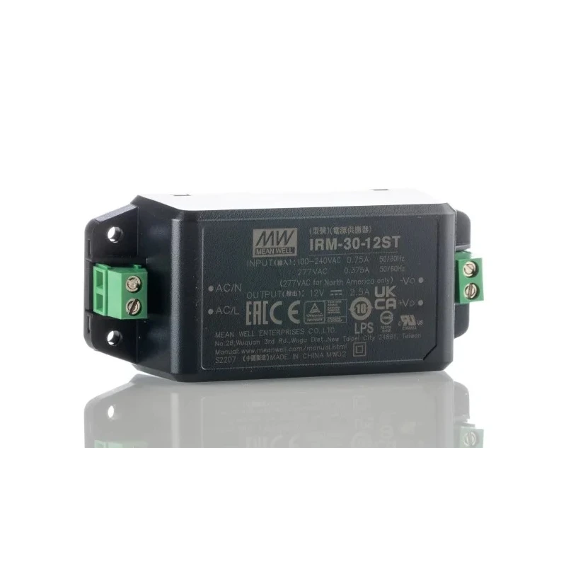 MEAN WELL IRM-30-12ST Switching Power Supply 12V DC 30W 85-264V AC 2.5A Encapsulated PCB Mount IRM-30-12ST