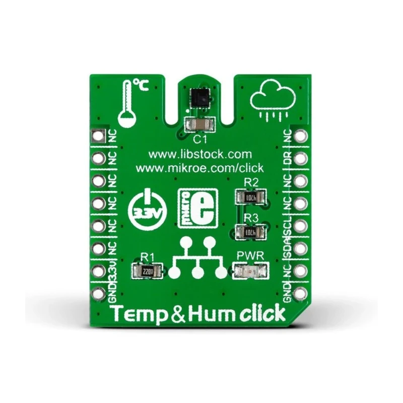 MikroElektronika Sensor Development Tool Temp&Hum Click Temperature and Humidity Sensor MikroBus Click Board MIKROE-1971