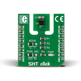 MikroElektronika SHT Click Temperature & Humidity Sensor MikroBus Click Board for SHT3x-DIS MIKROE-2101