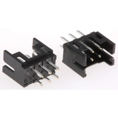 Hirose PCB Header 6 Contacts 2 mm Pitch 2 Row Shrouded Through Hole Connector DF11