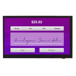Displaytech 7in LCD Colour Display Touch Screen 1024 x 600 Pixel Resistive Touch DT070BTFT-TS