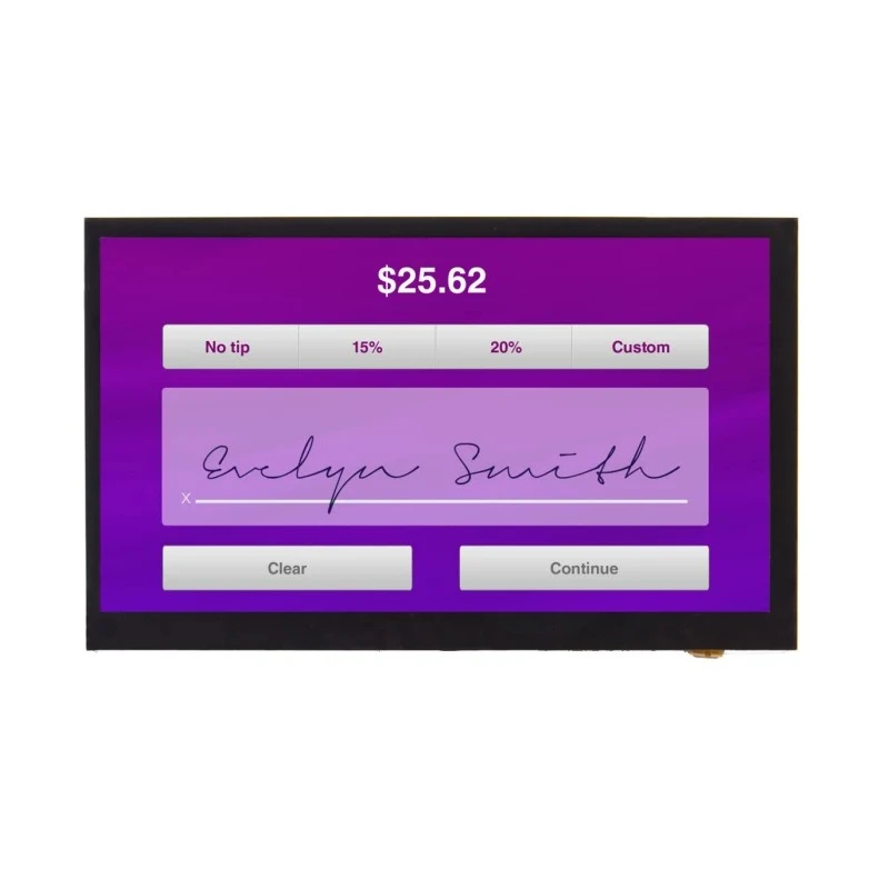 Displaytech 7in LCD Colour Display Touch Screen 1024 x 600 Pixel Resistive Touch DT070BTFT-TS