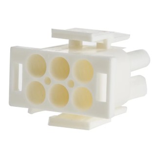 TE Connectivity Universal MATE-N-LOK Male Connector Housing 6.35 mm Pitch 6 Way 2 Row Straight 350715-4