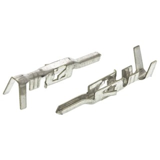TE Connectivity VAL-U-LOK Series Male Crimp Terminal, 9A Current, 24-18 AWG Wire Size, Brass Tin Plated Contacts 1586314-1