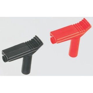 Staubli Black and Red Test Connector Adapter with Brass Contacts, Nickel Plated, 1kV 20A CAT II 66.9694-22 66.9694-21