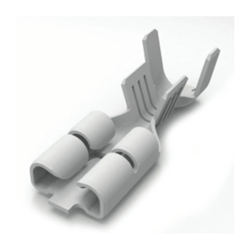 TE Connectivity FASTON .187 Grey Uninsulated Female Spade Connector Crimp 4.8 x 0.8 mm Tab Size 20 AWG to 16 AWG 2293255-1