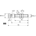 NEUTRAL Threaded Barrel Inductive Proximity Sensor M12 x 1 NPN 3V 2 mm Detection 30 V dc 100mA NBB2-8GM40-E0-V1