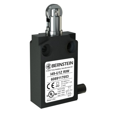 Bernstein AG I49 Series Roller Plunger Limit Switch DPST IP67 Plastic Housing 250V AC 10A 6089167052