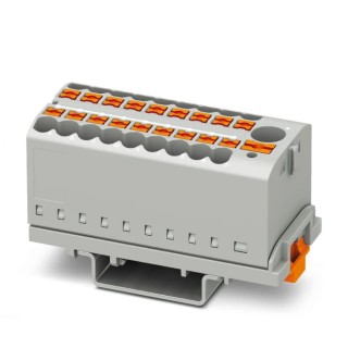 Phoenix Contact PTFIX Series Distribution Block, 19-Way, 41A, 500V, Grey, Push-In Connection Technology 3273110