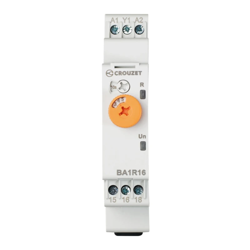 Crouzet Syr-Line Series DIN Rail Timer Relay, 1-Contact, 12 to 240 V AC/DC, 0.5 s to 10 Days, ON Delay, SPDT BA1R16MV1