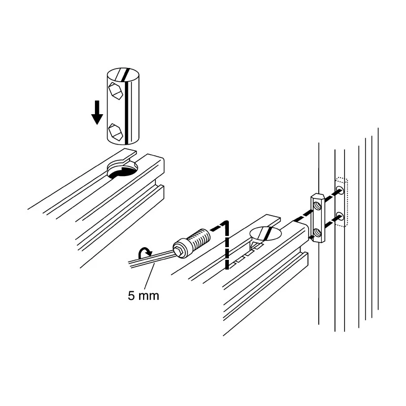 FlexLink M6 Fastener Yoke Connecting Component for Strut Profile 44 x 48 mm, Groove Size 11 mm, Round Tube Size 18 mm XCAF 44