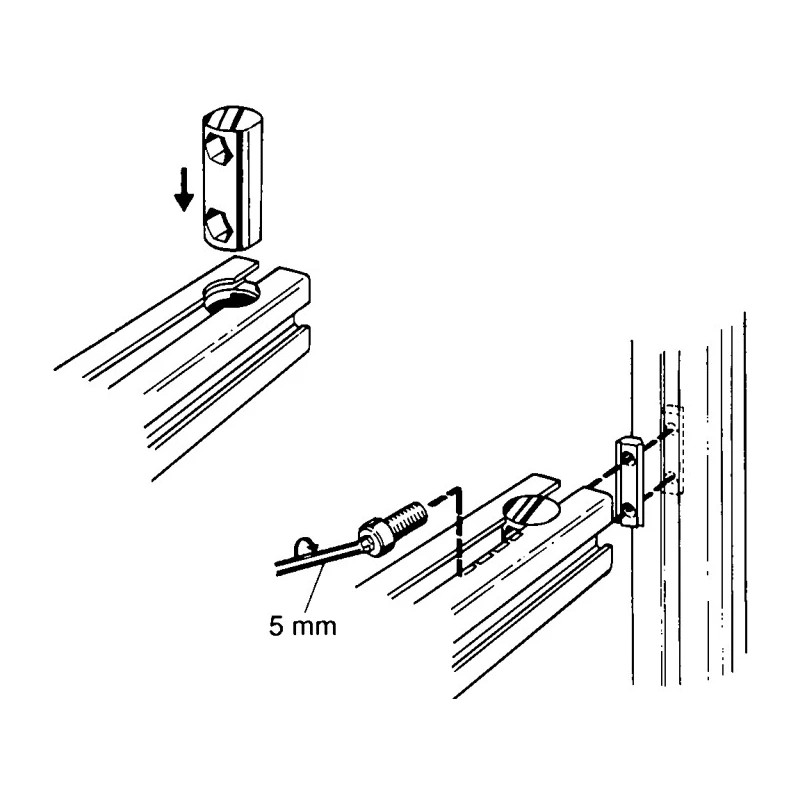 FlexLink M6 Fastener Yoke Connecting Component for Strut Profile 44 x 48 mm, Groove Size 11 mm, Round Tube Size 18 mm XCAF 44