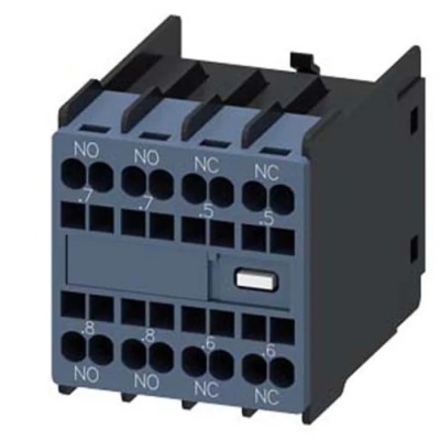 Siemens Auxiliary Switch Block 4 Contact 2 NC/2 NO Snap-On Mount 10 A 690V AC 3RH2911-2FC22