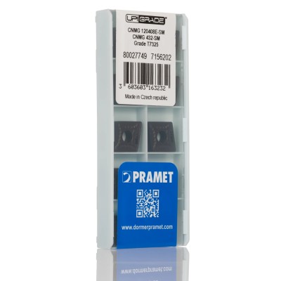 Pramet Indexable Lathe Part CNMG 120408E-SM:T7325, Diamond Shape, 95° Approach, 4.76mm Height, 12.9mm Length