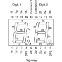 ROHM 2-Digit 7 Segment Red LED Display Anode Type Through Hole 14.2mm Character Height LB-602VA2