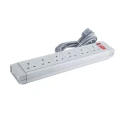 RS PRO 2 m 6 Socket Type G Extension Lead Power Strips, 230V ac 249-4558