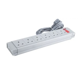 RS PRO 2 m 6 Socket Type G Extension Lead Power Strips, 230V ac 249-4558