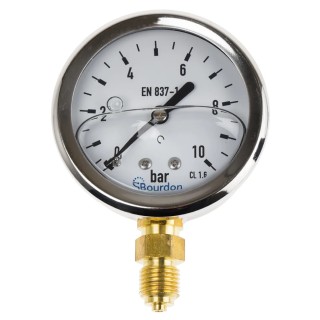Bourdon 63 mm G 1/4 Bottom Pressure Gauge 10 bar MIT3-D22.B22