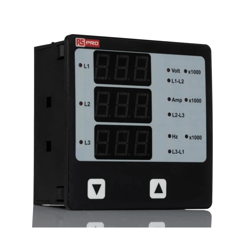 RS PRO LED Digital Panel Multifunction Meter for Frequency, Current, Hour, Voltage, Rotational speed, 92 mm x 92 AP05
