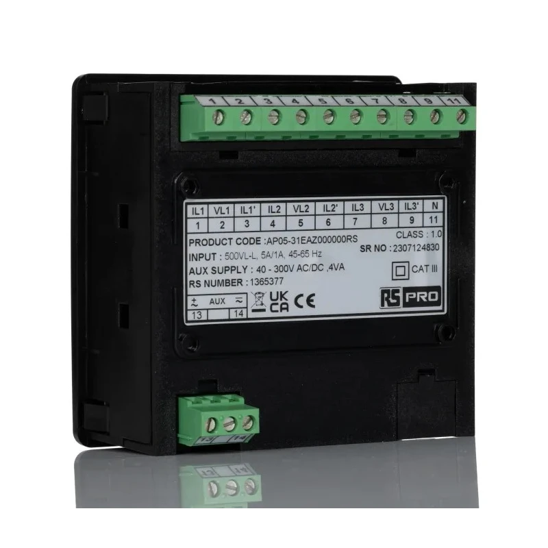 RS PRO LED Digital Panel Multifunction Meter for Frequency, Current, Hour, Voltage, Rotational speed, 92 mm x 92 AP05