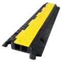 RS PRO Heavy-Duty 1 m Yellow and Black Rubber, Thermoplastic Cable Cover with 2 Channels 136-5423