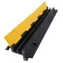 RS PRO Heavy-Duty 1 m Yellow and Black Rubber, Thermoplastic Cable Cover with 2 Channels 136-5423