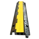RS PRO Heavy-Duty 1 m Yellow and Black Rubber, Thermoplastic Cable Cover with 2 Channels 136-5423