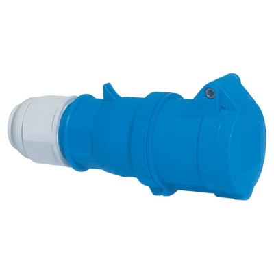 Bals Industrial Power Connector Cable Mount 16A 230V IP44 Blue, 2P+PE IP44