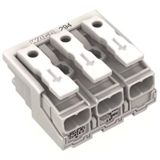 WAGO 294 Series Snap-in Power Supply Connector Female Push-in, 3-Pole, 24A, 3-Way 294-5003