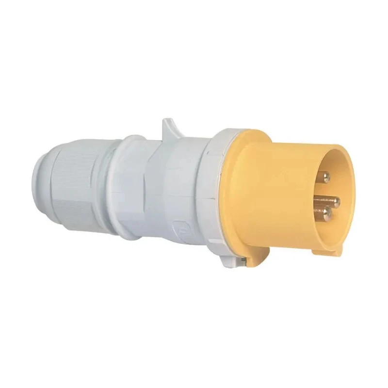 Bals IP44 Yellow Cable Mount 2P+PE Straight Industrial Power Connector 32A 110V 