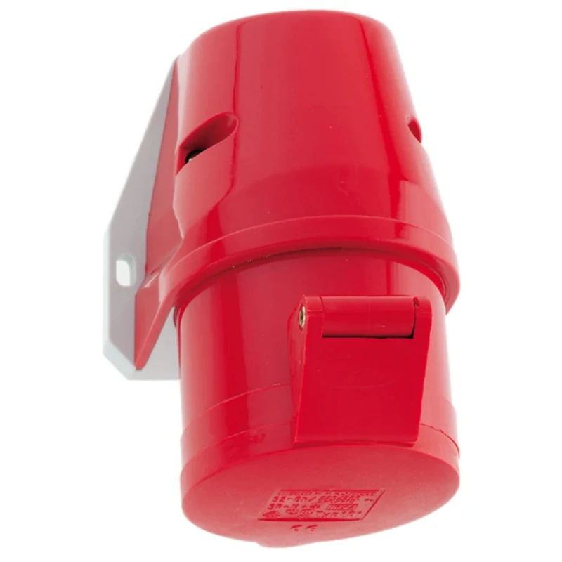 Bals Rated At 32A 415V IP44 Red Wall Mount Industrial Power Connector 3P+PE IP44