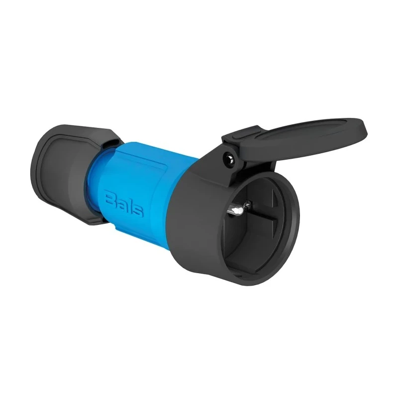 Bals Industrial Power Connector Rated at 16A 250V IP54 Blue Cable Mount with Screw Terminals 2P+PE IP54 