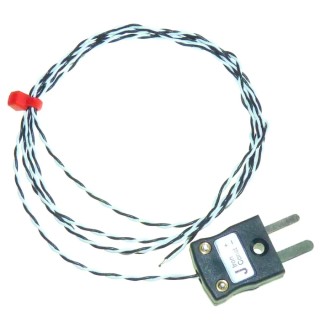 RS PRO Type J Exposed Junction Thermocouple 2 m Length PFA Insulated Cable Miniature Plug RS232 250°C Max