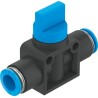 Festo HE-3-QS Series Pneumatic Manual Control Valve, Reinforced Polybutylene Terephthalate, 10 Bar Max Pressure, 0 HE-3-QS-8