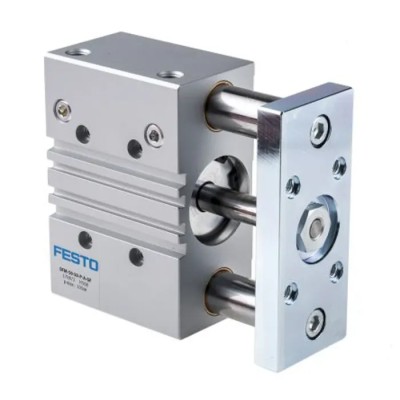 Festo Pneumatic Guided Cylinder, 50mm Bore, DFM Series, 25 mm Stroke, Double Acting, Elastomer Cushioning DFM-50-25-P-A-GF