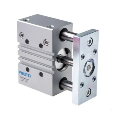 Festo Pneumatic Guided Cylinder 63mm Bore, 125mm Stroke, Double Acting, Through Hole Mount, 10 bar DFM-63-125-P-A-KF