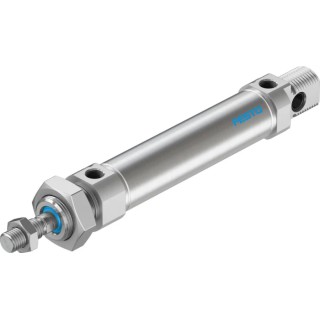 Festo Pneumatic Cylinder, DSNU Series, Double Acting, 25mm Bore, 70mm Stroke, Aluminium Body, Through Hole DSNU-25-70-PPV-A