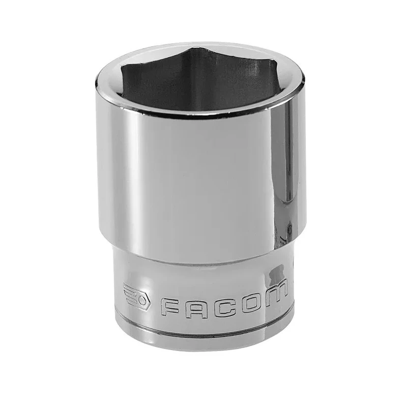 Facom 1/2 in Drive 29 mm 6 Point Square Socket Chrome Vanadium Steel, 20mm Overall Length S.29H