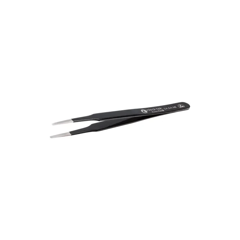 ideal-tek 120mm Stainless Steel Fine, Straight, Flat, Round ESD Safe Tweezer 2A.SA.NE.6