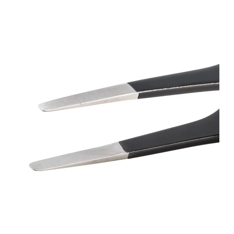 ideal-tek 120mm Stainless Steel Fine, Straight, Flat, Round ESD Safe Tweezer 2A.SA.NE.6