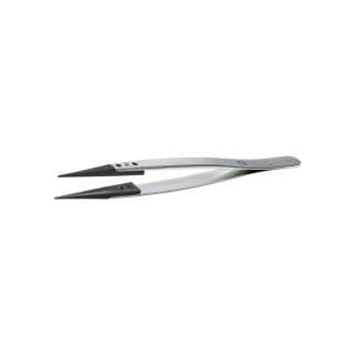 ideal-tek 130mm Stainless Steel Carbon Fibre Polyamide 66 Fine Straight Pointed ESD Safe Tweezer 3CFR.SA.1