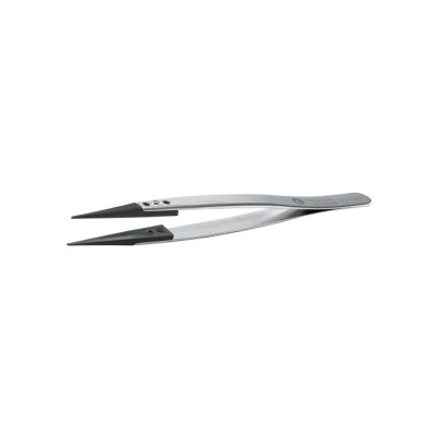 ideal-tek 130mm Stainless Steel Carbon Fibre Polyamide 66 Fine Straight Pointed ESD Safe Tweezer 3CFR.SA.1