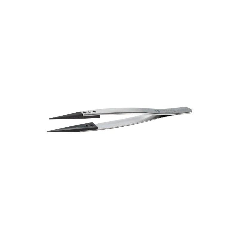 ideal-tek 130mm Stainless Steel Carbon Fibre Polyamide 66 Fine Straight Pointed ESD Safe Tweezer 3CFR.SA.1