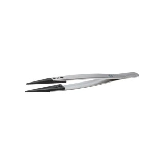 ideal-tek 130mm Polyamide 66 Carbon Fibre Stainless Steel Straight Thick ESD Safe Tweezer 00CFR.SA.1