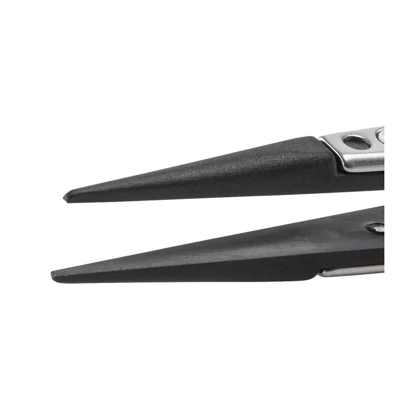 ideal-tek 130mm Polyamide 66 Carbon Fibre Stainless Steel Straight Thick ESD Safe Tweezer 00CFR.SA.1