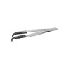 ideal-tek 130mm Plastic Carbon Fibre Stainless Steel Very Fine Flat Curved Round ESD Safe Tweezer 2ABCFR.SA.1