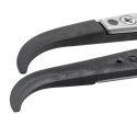 ideal-tek 130mm Plastic Carbon Fibre Stainless Steel Very Fine Flat Curved Round ESD Safe Tweezer 2ABCFR.SA.1