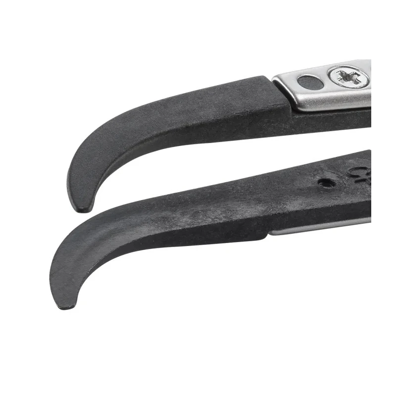 ideal-tek 130mm Plastic Carbon Fibre Stainless Steel Very Fine Flat Curved Round ESD Safe Tweezer 2ABCFR.SA.1